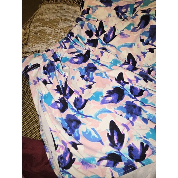 Niptuck One Piece Swimsuit Size 14 Slimming Tummy Control Pink Tropical Lined - Picture 2 of 6